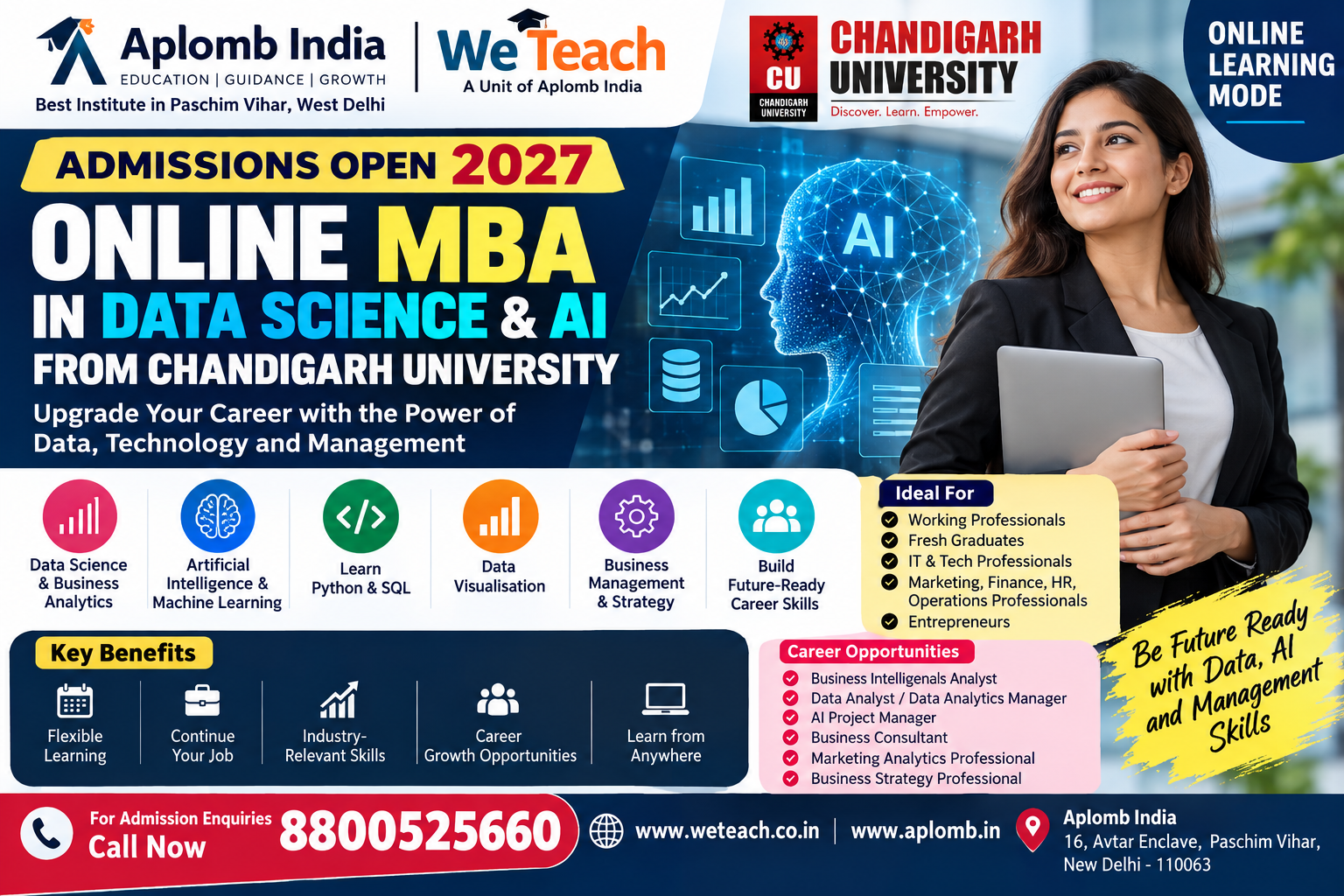 Online MBA in Data Science and AI from Chandigarh University 2027 | Aplomb India
